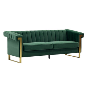 FX-P81B-RG 834-14 Velvet Sofa with Gold Accents