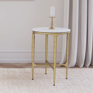 Prussia - Round Side Table - White Marble