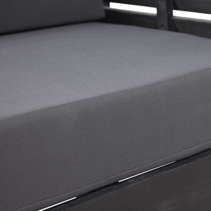 Acacia Wood Loveseat And Coffee Table Set With Cushions