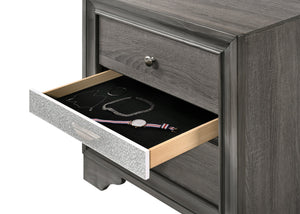 Traditional Queen 5 Piece Storage Bedroom Set in Gray Wood