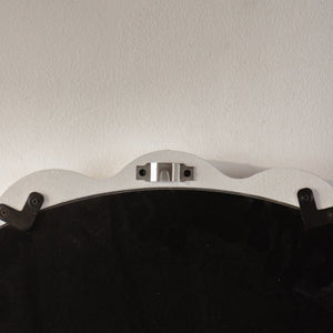 White Scalloped Round Wall Mirror