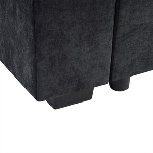 Modern L Shaped Sectional Sofa With Upholstery And Wooden Storage