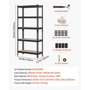 5-Tier Adjustable Storage Shelves for Versatile Organization