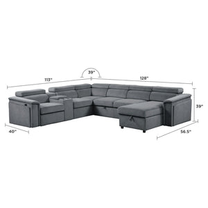 Harvey - Power Recliner Sleeper Sectional