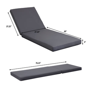 Lounge Chaise Set - Acacia Wood with Water-Resistant Cushions