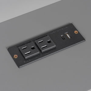 Platform Bed With Upholstered Headboard, Storage Shelves, Drawers, Charging Station, LED Lighting, Built In Desk