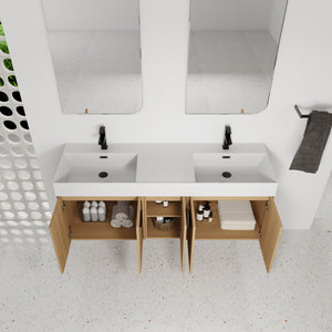 60" Floating Double Sink Bathroom Vanity with Extra-Large Storage