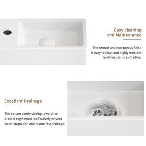 Wall Mounted Bathroom Sink With Faucet And Drain