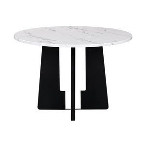 5 Piece Round Dining Table Set, Modern Dining Table And 4 Upholstered Chairs For Dining Room