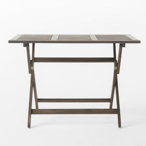 Blissique Outdoor Foldable Wood Dining Table With Slat Design