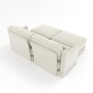 Stylish Sofa With Ottoman And Lumbar Pillows, Ergonomic Design