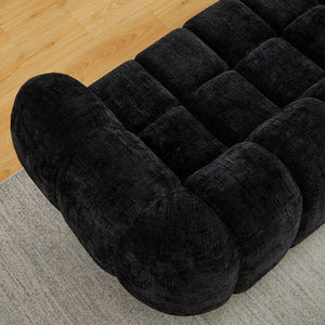 Quilted Cloud Sofa With Rounded Armrests And Piano Key Backrest Design