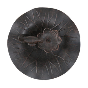 Lancaster Outdoor Aluminum and Iron Top Bird Bath with Iron Base, Bronze