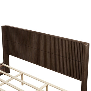 Platform Bed Frame With Headboard, Floor Standing Design