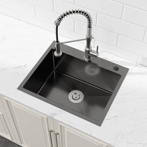 Stainless Steel Kitchen Sink, 23"x19" Single Bowl, Undermount Handmade Sink