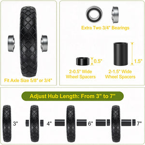 4.80/4.00-8 Flat-Free Solid Wheelbarrow Tire and Wheel, 16"