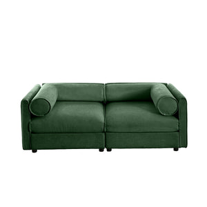 Stylish Sofa With Storage Seat And Cylindrical Backrest