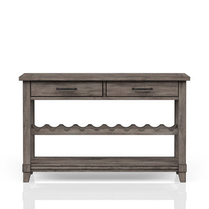 Console Table With Wine Bottle Storage Storage Drawers - Gray