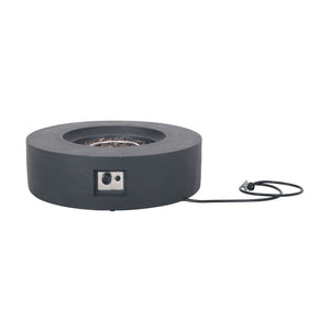 Modern Lightweight Concrete Outdoor Circular Fire Pit 50,000 BTU