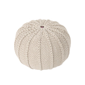Bordeaux Knitted Round Pouf Ottoman And Floor Cushion