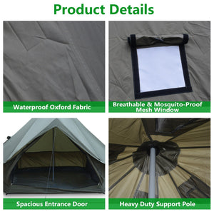 Oxford Bell Tent 13.1FT with Stove Jack for Family Camping
