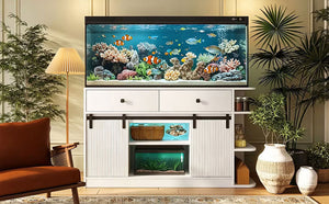 75 Gallon Fish Tank Stand with LED Light & Power Outlets