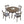 47.24'' Round Rubber Wood Dining Table