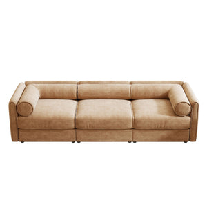 Stylish Sofa With Storage Seat And Cylindrical Backrest