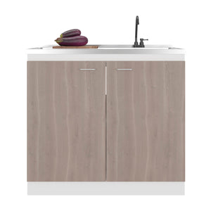 Salento Freestanding Sink, Double Door Cabinet, Two Shelves