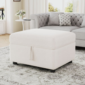 Movable Storage Ottoman Footrest For Living Room