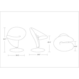 Modern Swivel Lounge Chair With Base - Gray