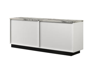 Matilda Cabinet Console Table with White Faux Marble Top