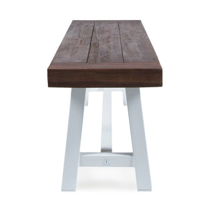 Tranquilizer Outdoor Acacia Wood Bench With Slat Panel Design