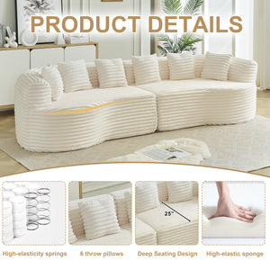 Curved Sectional Sofa - 111.5-inch Oversized Modern Design