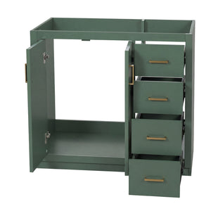Retro Style Bathroom Vanity, 3 Drawers & Soft Closing Doors