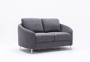 Yuina Linen Loveseat - Gray