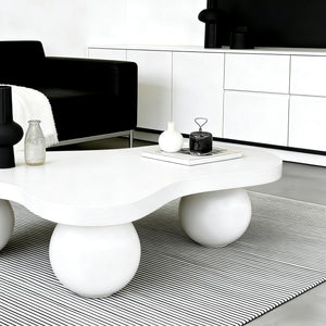 Cloud Shaped Coffee Table With 3 Ball Legs For Living Room