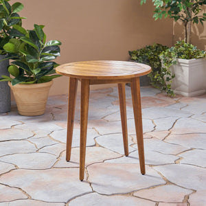 Stamford Modern Outdoor Bistro Table with Water-Resistant Teak