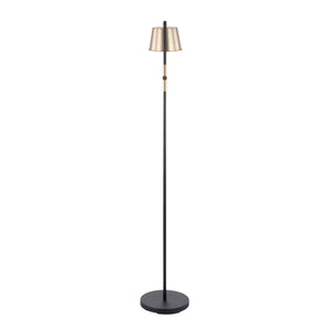 Metric - Industrial Floor Lamp - Black / Antique Brass