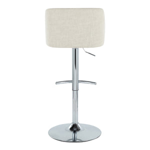 Toriano - Contemporary Adjustable Barstool Swivel With Rounded T Footrest (Set of 2)