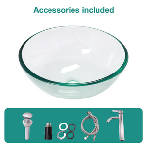 Vessel Sink With Faucet And Pop-Up Drain