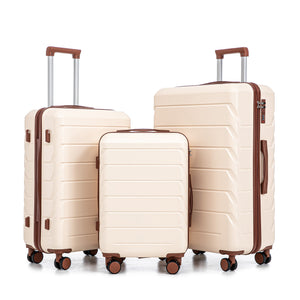 Set 3PCs 20'/24'/28' ABS Spinner Wheel Luggage - Beige