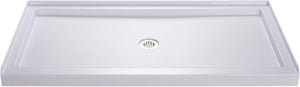 60" x 32" Shower Base, Central Drain Single Threshold