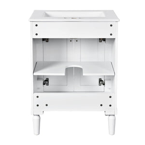 Bathroom Vanity With Top Sink, 2 Tier Storage Cabinet