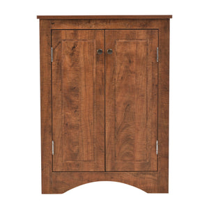Triangle Bathroom Storage Cabinet With Adjustable Shelves, Freestanding Floor Cabinet For Home Kitchen