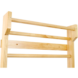 Gymnastics Stall Bar Multi Use Swedish Ladder For Home Gym And Physical Therapy - Natural