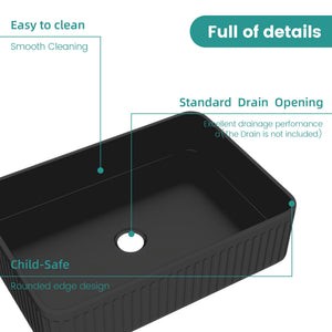 BB17 Integrated Black Ceramic Bathroom Vanity Sink