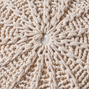 Bordeaux Knitted Round Pouf Ottoman And Floor Cushion