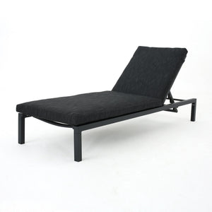 Modern Chaise Lounge With Water Resistant Fabric Cushions