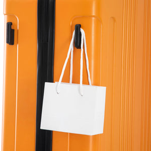 3-Piece ABS Spinner Wheel Luggage Set in Black and Orange